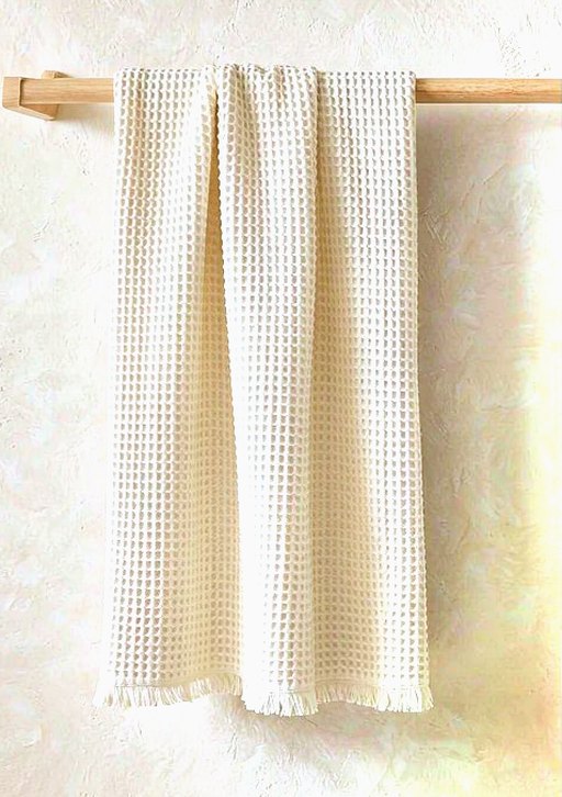 Waffle Bath Towel in Ivory