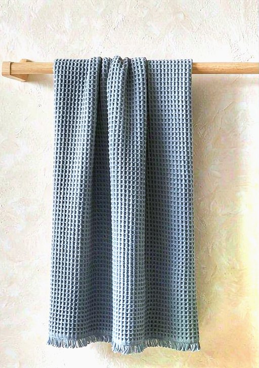 Waffle Bath Towel in Slate
