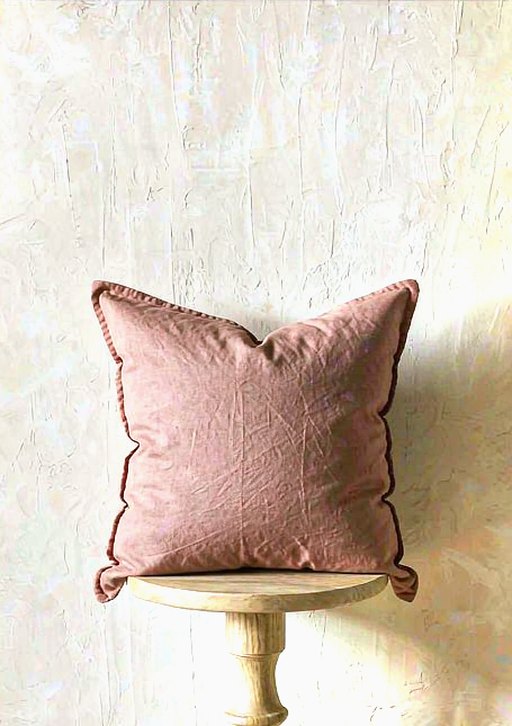 Linen Cushion Cover in Clay Rose