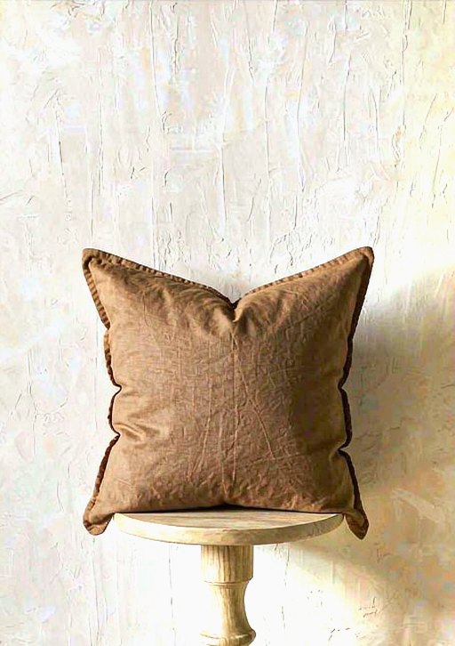 Linen Cushion Cover in Cocoa