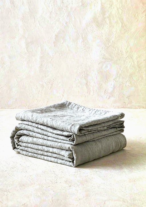 Linen Fitted Sheet in Stone