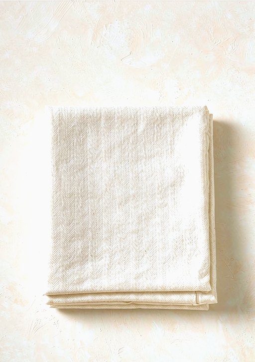 Linen Flat Sheet in Ivory