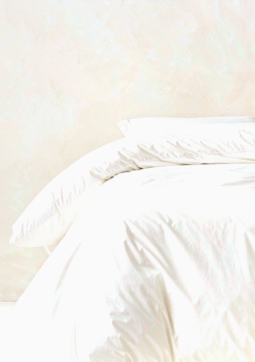 Organic Cotton Percale Duvet Cover in Chalk