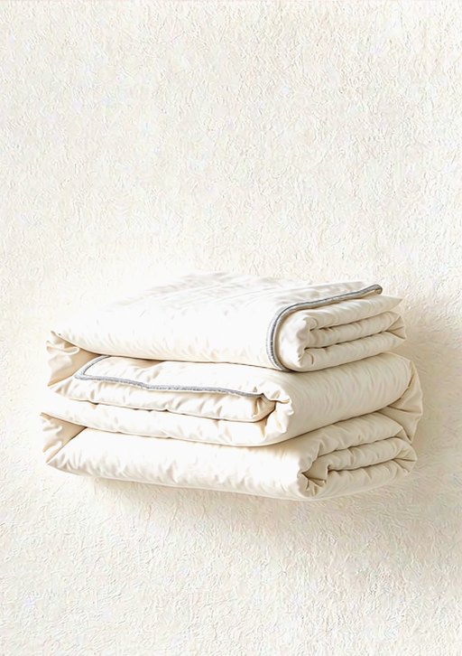 Piped-Edge Linen Duvet Cover in Ivory