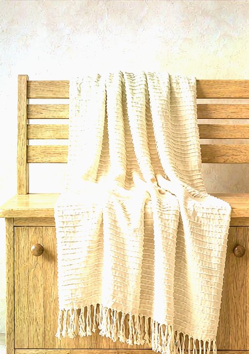 Linen Throw Blanket in Ivory