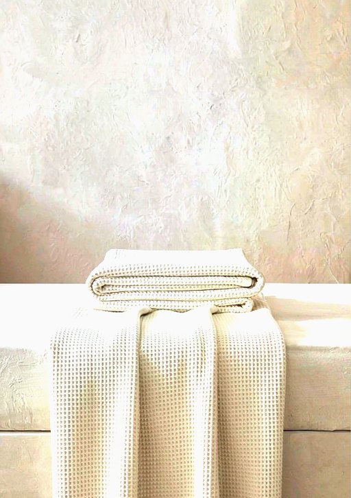 Waffle Bed Blanket in Ivory